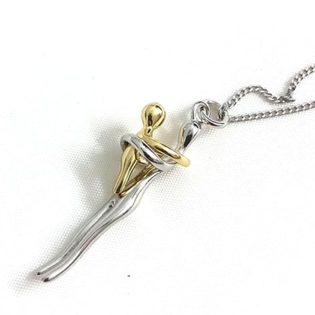 Collar amor de mamá en plata y oro