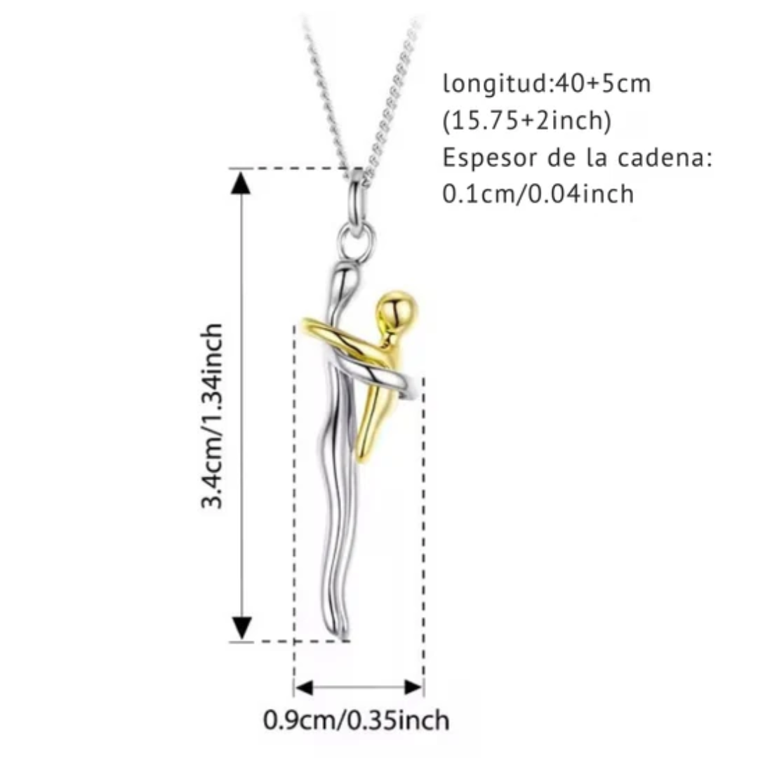 Collar amor de mamá en plata y oro