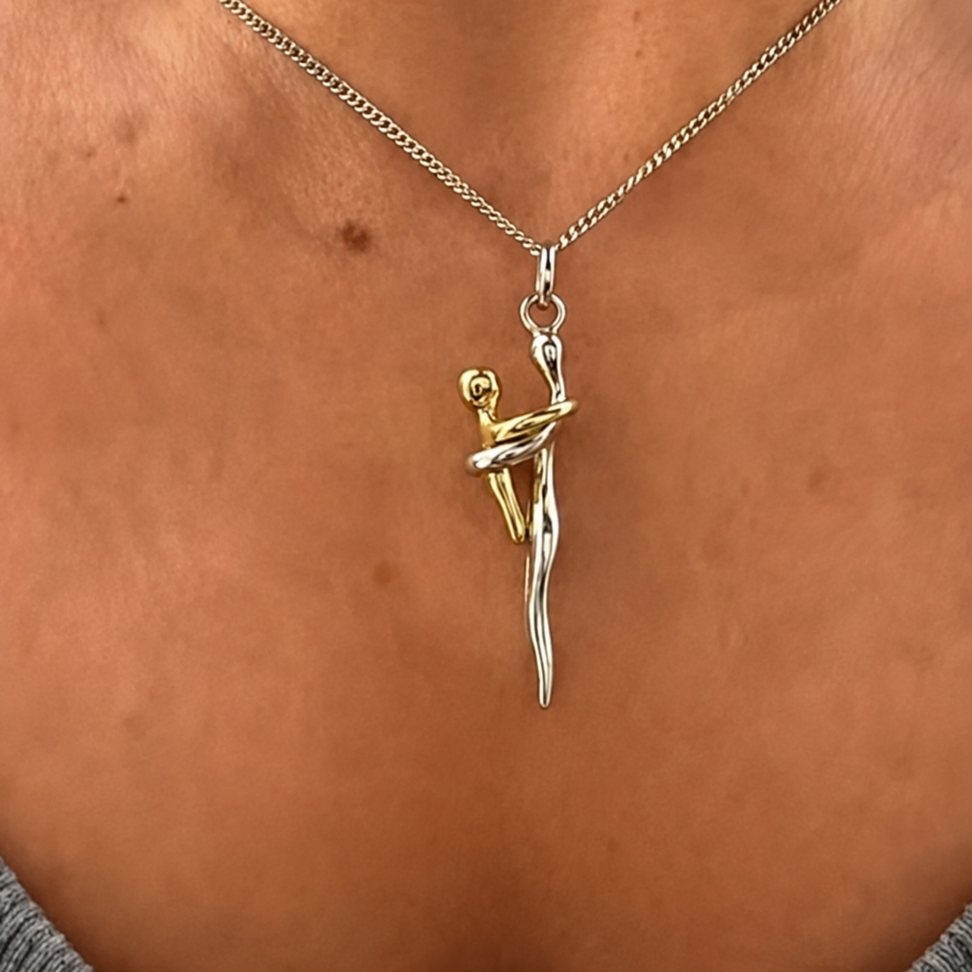 Collar amor de mamá en plata y oro